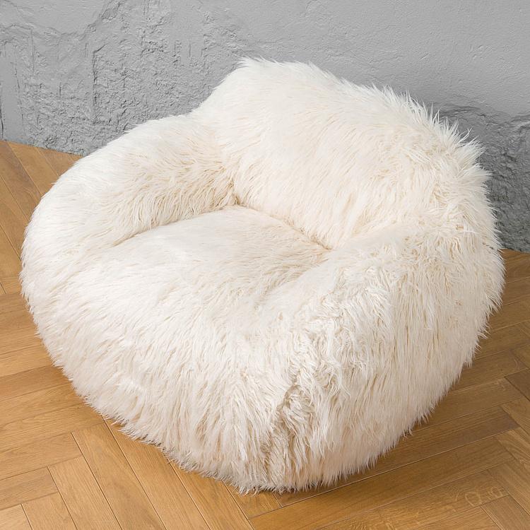 Кресло Snug Chair искусственный мех Mongolia Cream - ракурс 5