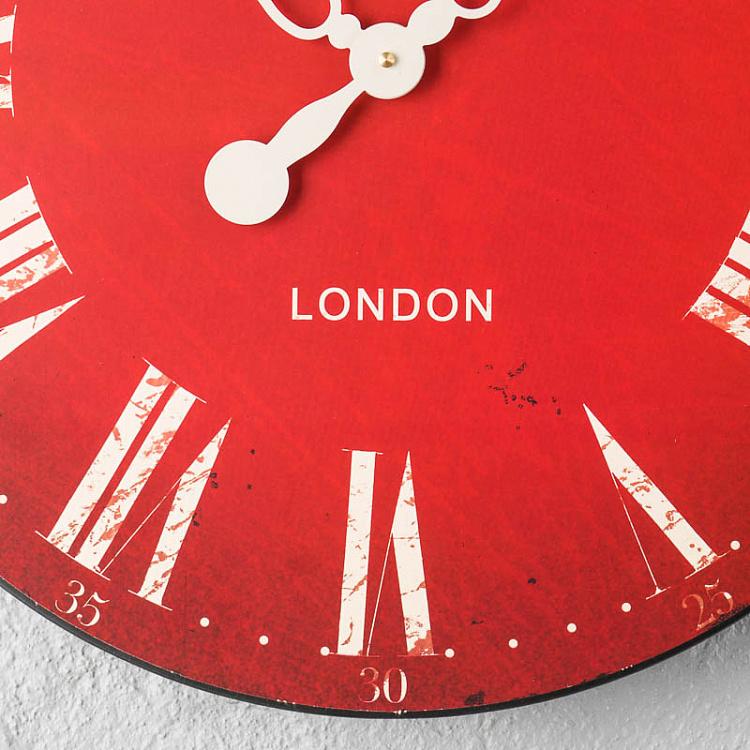 Красные настенные часы в античном стиле Смитс Antique Style Smiths Wall Clock Red