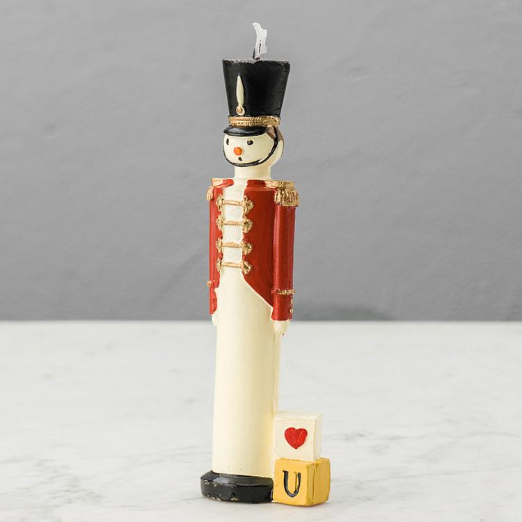 Свеча Солдат в красной форме Paraffin Candle Soldier In Red Uniform