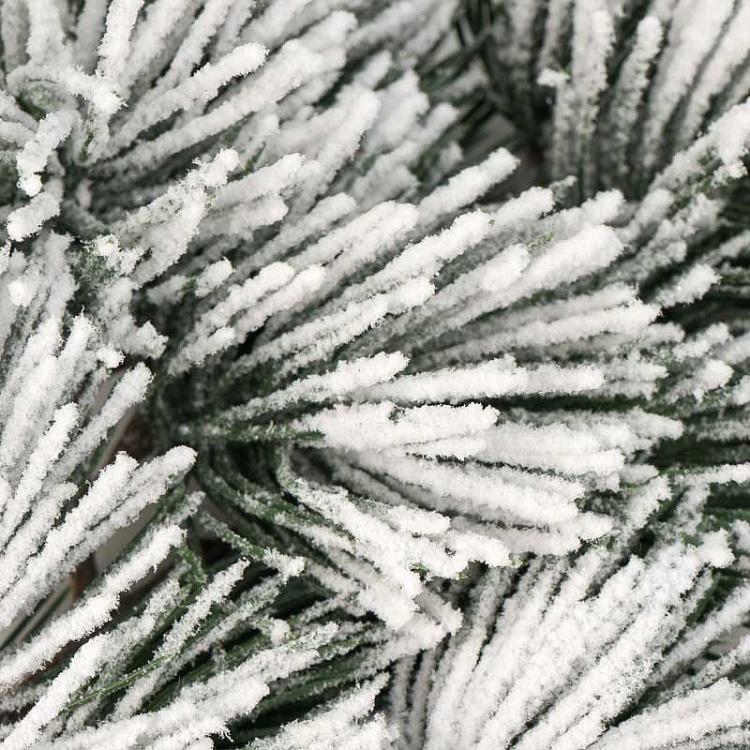 Новогоднее украшение Заснеженная сосновая ветка Snow Pine Stem Green White 58 cm
