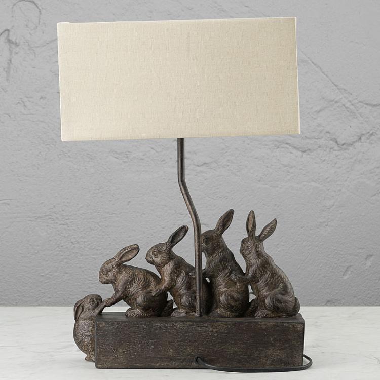 Настольная лампа с абажуром Маленькие зайцы Small Rabbits Table Lamp With Shade