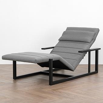 Садовый шезлонг-лежак Roxy Lounger, Black акриловая ткань Flanelle - ракурс 2