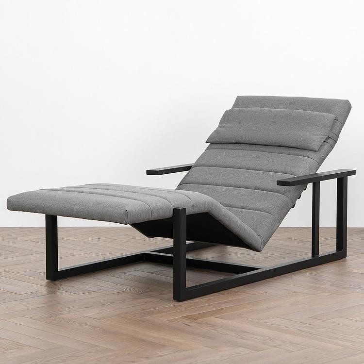 Садовый шезлонг-лежак Roxy Lounger, Black акриловая ткань Flanelle - ракурс 2