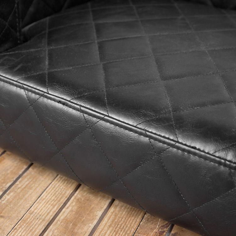 Чёрный диван для собак/кошек Эдоардо с прострочкой Бентли, S Edoardo Sofa Small, Faux Leather Black