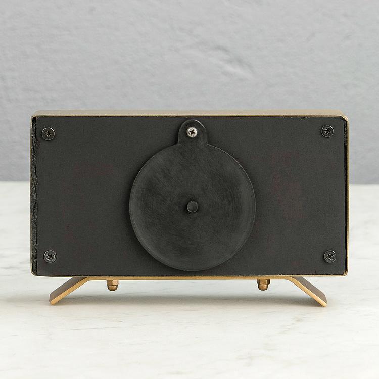 Прямоугольные настольные часы латунного цвета в винтажном стиле Rectangular Brass Patina Clock