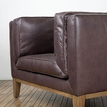 Кресло Bench 1 Seater натуральная кожа Riders Gunmetal - ракурс 5