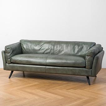 Трёхместный диван Dublin 3 Seater RM натуральная кожа Lawn Green Franco
