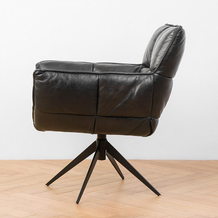 Вращающееся кресло Центр, чёрные матовые ножки Center Swivel Armchair, Black Matt Metal RM