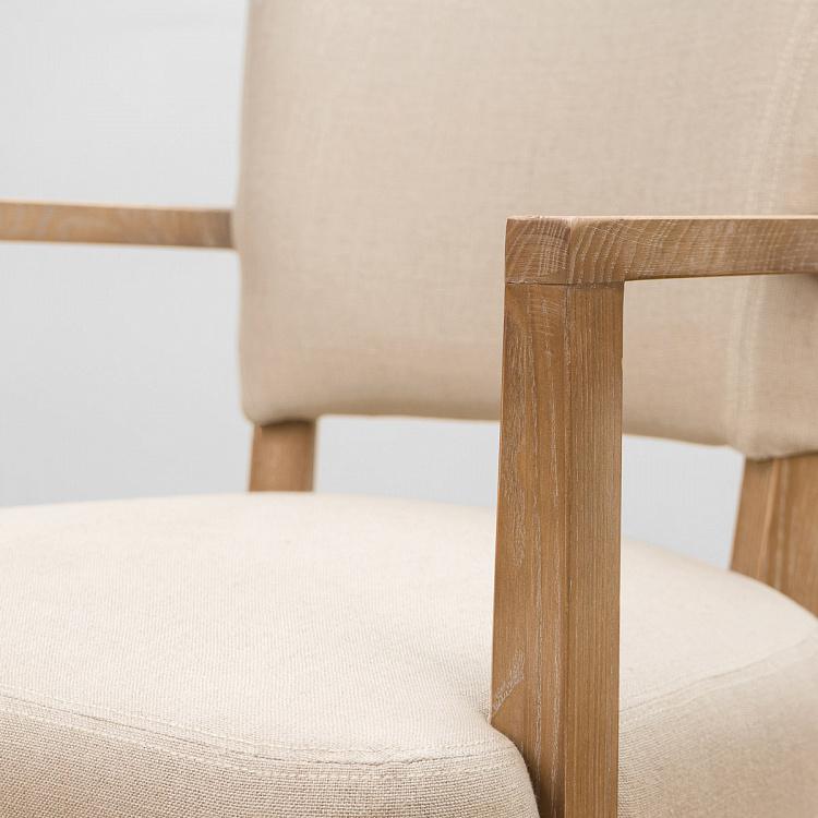 Стул Мами с подлокотниками, песочные ножки Mami Dining Chair With Arms, Oak Sandwashed