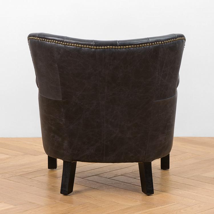 Кресло Поль с отделкой полосами, чёрные ножки Paul Armchair With Stripes, Black Wood D