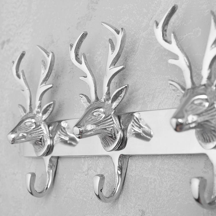 Трёхместная настенная вешалка Три оленя Coat Rack 3 Hooks Deer Heads