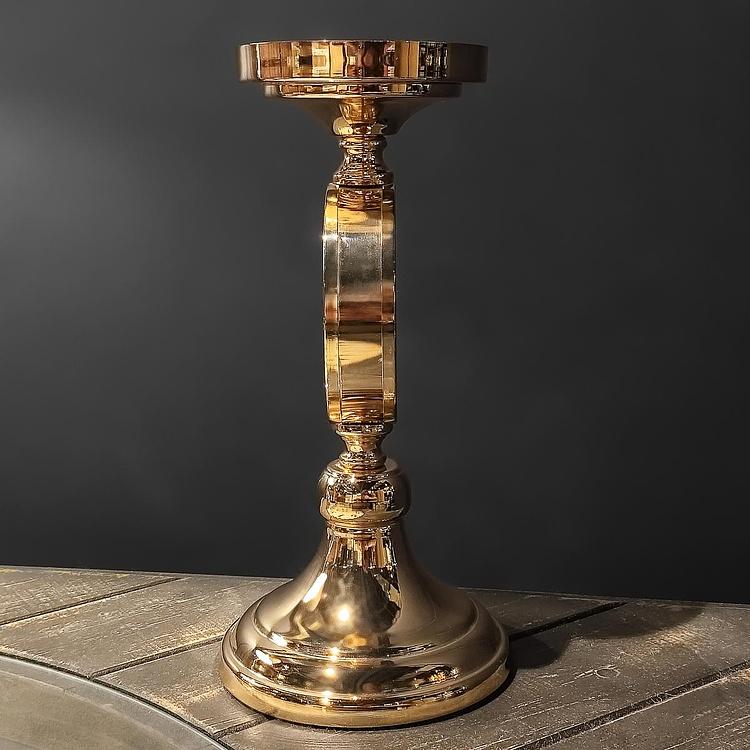 Металлический подсвечник с зеркалом мини Metal Mirror Candle Holder Gold Mini