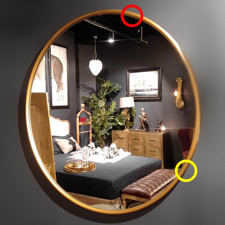 Круглое зеркало Винтажное золото дисконт Round Mirror Antique Gold discount