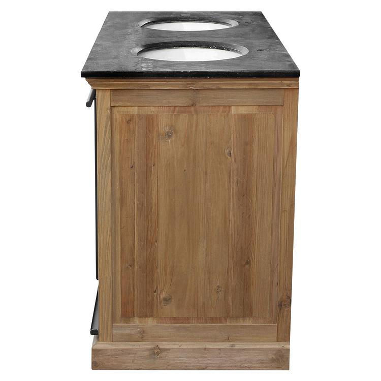 Тумба с 2 раковинами и раздвижной дверью Карелия Karelia Double Vanity With Sliding Iron Door DB