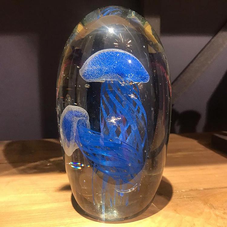 Glass Paperweight 2 Blue Jellyfish discount2