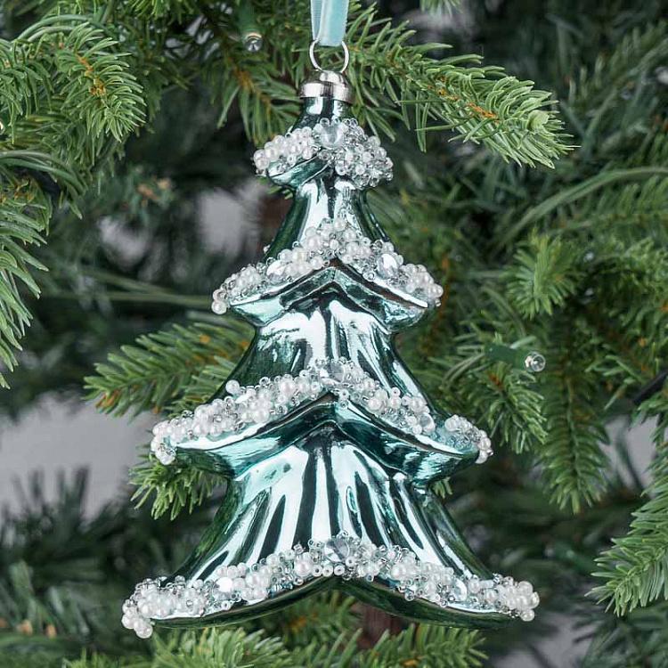 Ёлочная игрушка Голубая новогодняя ёлка Christmas Tree Blue 15 cm