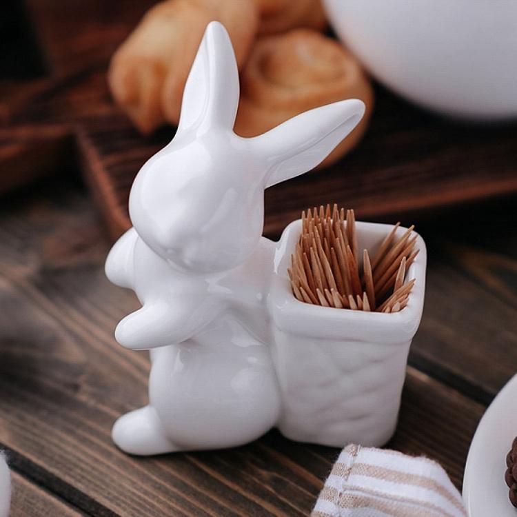 Подставка для зубочисток Кролик с туеском Rabbit With Box Toothpick Holder