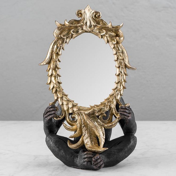 Настольное зеркало с чёрной мартышкой Mirror With Black Monkey