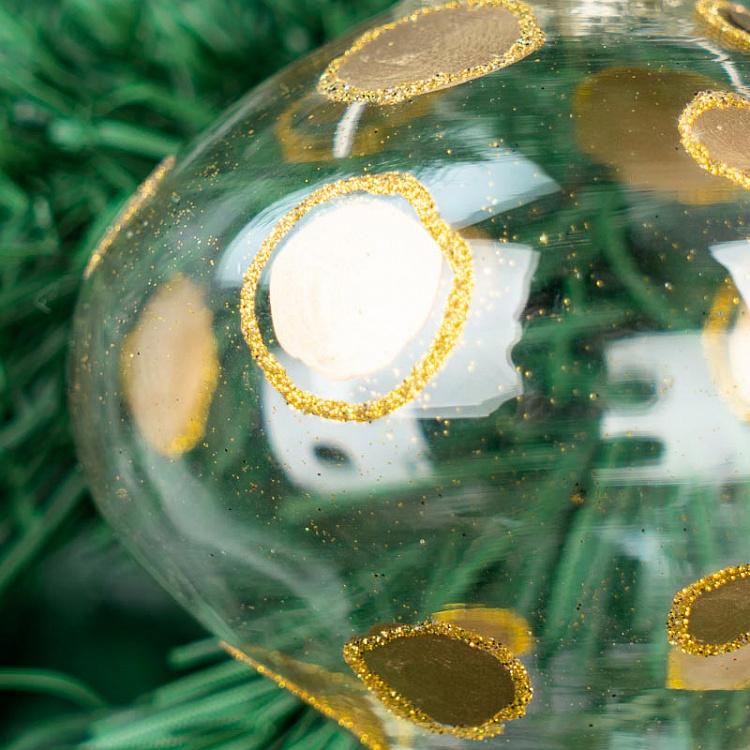 Ёлочная игрушка в золотой горох 3 Glass Dot Ball 3 Clear/Gold 5 cm