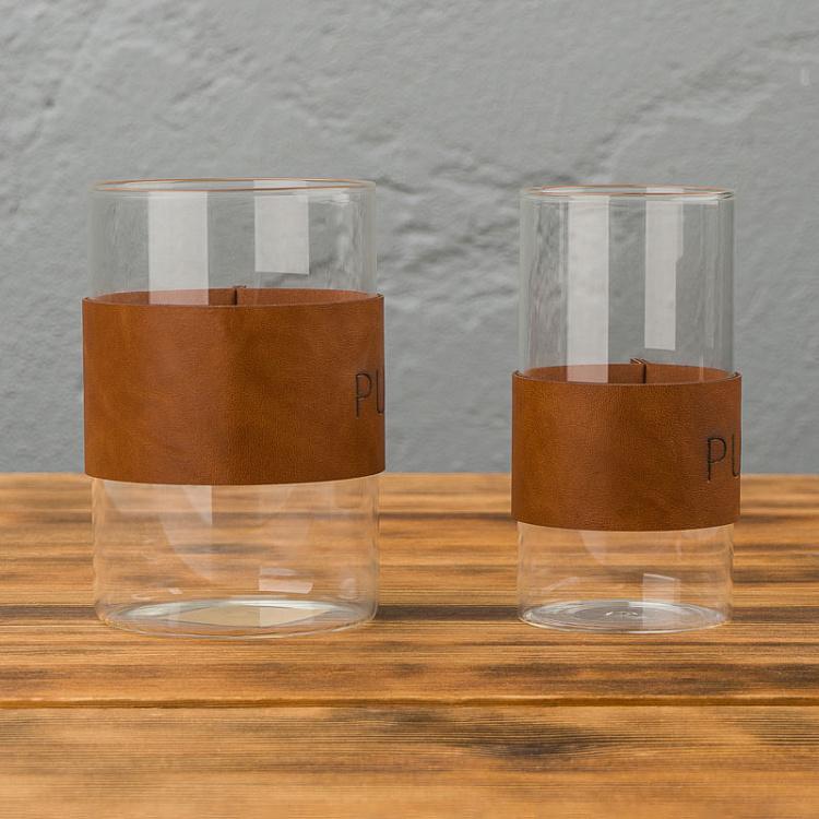 Набор из 2 цилиндрических ваз-солифлоров Set Of 2 Cylindrical Glass Soliflores