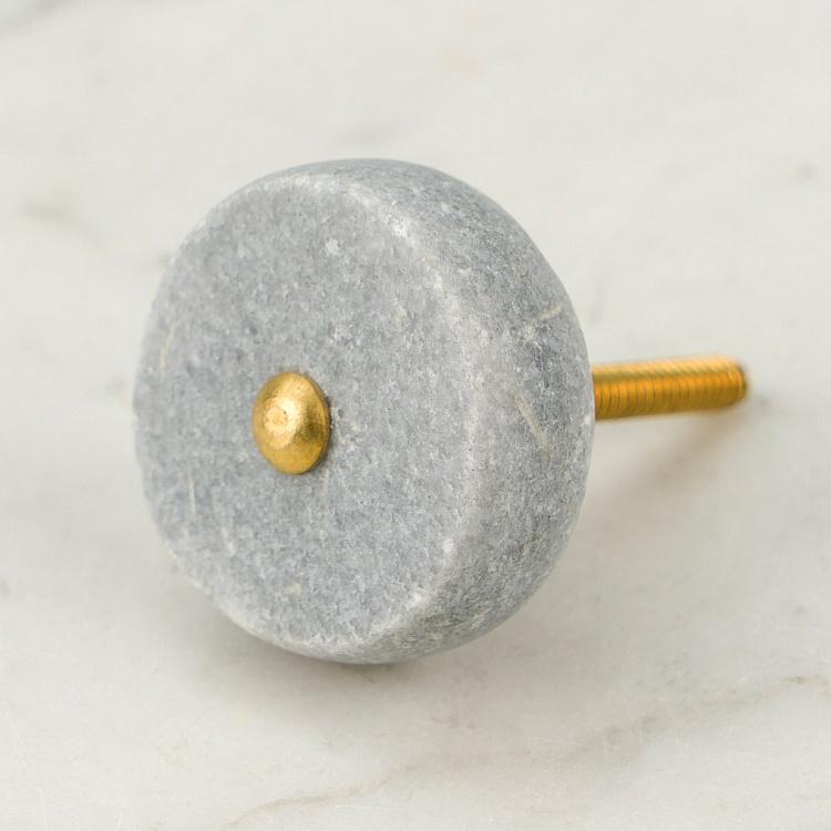 Круглая мебельная ручка Тёмно-серый камень Dark Gray Stone Round Knob