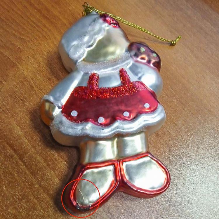 Ёлочная игрушка Пряничная девочка дисконт Glass Cupcake Gingerbread Girl 14 cm discount