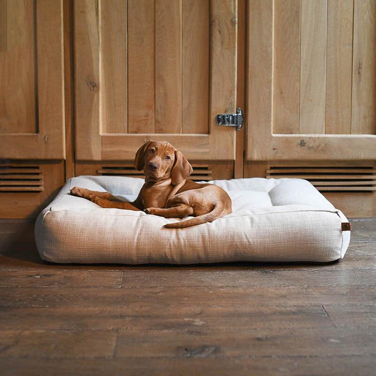 Бежевая лежанка для собак/кошек Оксфорд, L Oxford Cushion Large, Linen Ecru