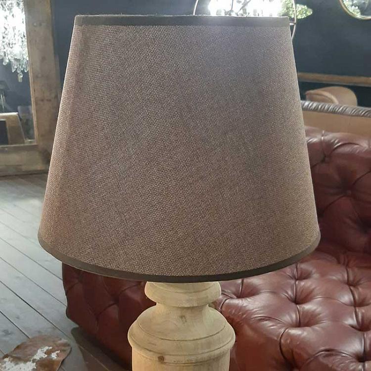 Настольная лампа с льняным абажуром Дерево манго Mango Wood Table Lamp With Shade In Linen Elephant