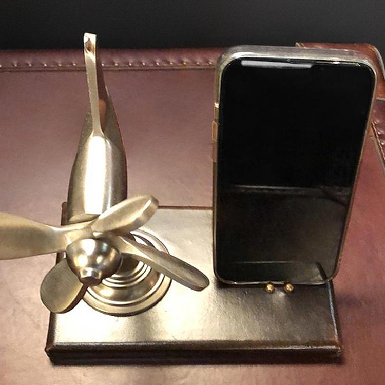 Держатель для телефона с пропеллером на подставке Smartphone Holder Propeller On Leather Stand