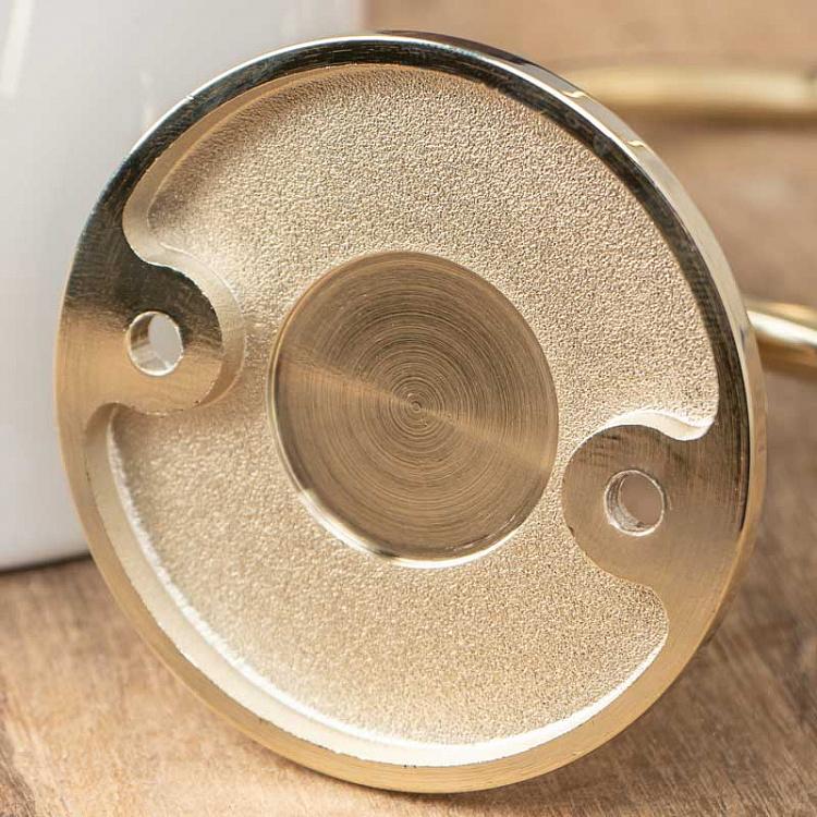 Настенный белый держатель с ёршиком в подставке золотого цвета Brush Holder Gold