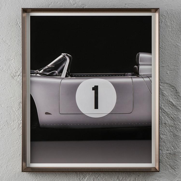 Модульный фото-принт в деревянной раме Порше 718 Set Of 3 Porsche 718 RSK, Pewter Frame