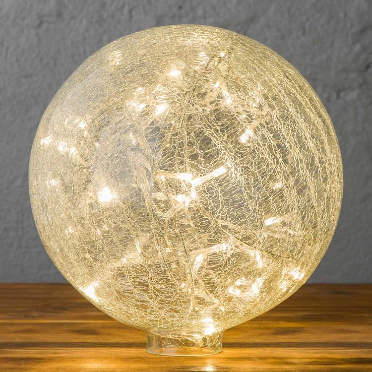 Настольный ночник Искрящийся стеклянный шар Clear White Crackle Glass Lighting Ball