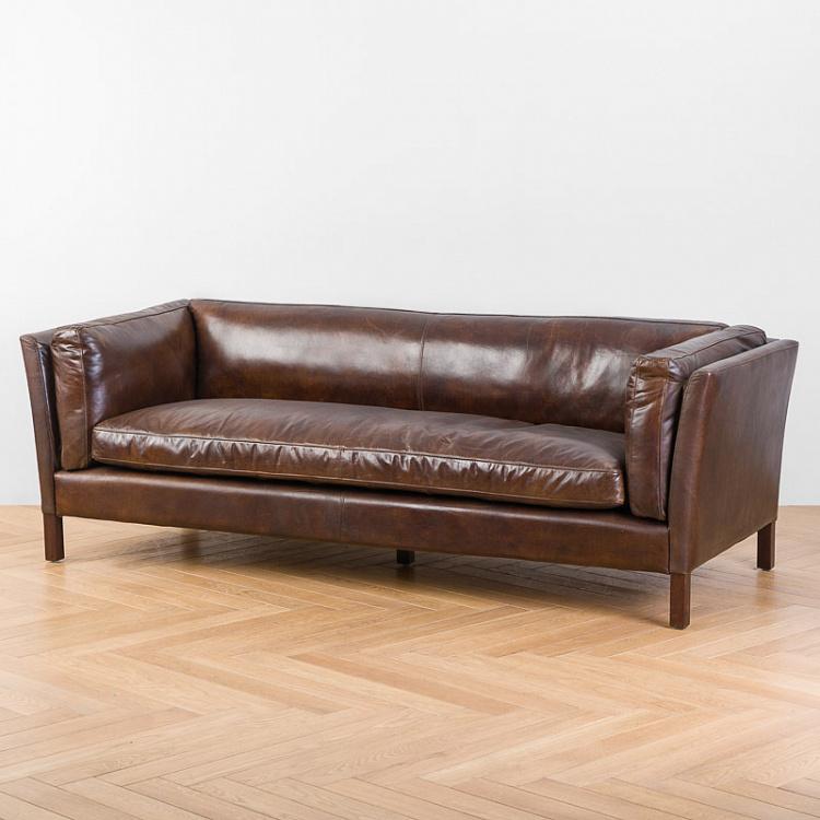 Tommy 3 Seater, Red Brown Wood D