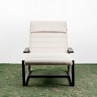Садовый шезлонг-лежак Roxy Lounger, Black акриловая ткань Light Stone - ракурс 3