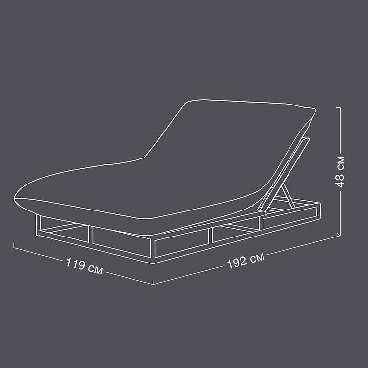 Садовый шезлонг-лежак Coral Lounger, Black акриловая ткань Lead Chine - ракурс 14