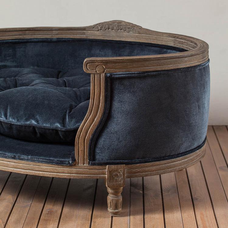 Тёмно-синий диван для собак/кошек Георг, M George Sofa Medium, Pile Blue