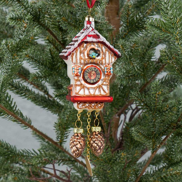 Ёлочная игрушка Часы с кукушкой Hanging Cuckoo Clock 11 cm