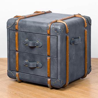 Тумба-сундук Forward Side Table RM натуральная кожа Dark Blue Master