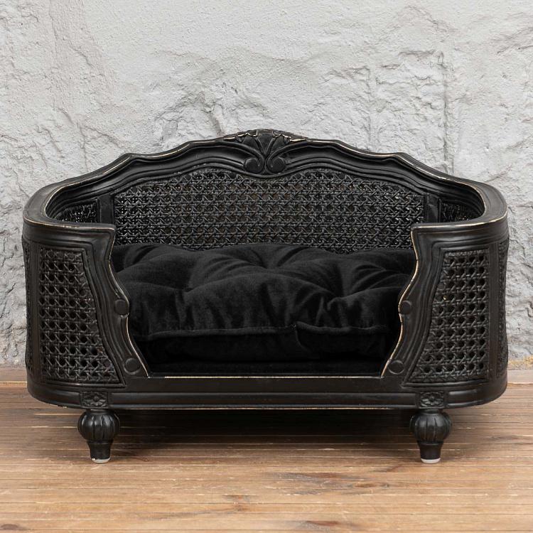 Чёрный диван для собак/кошек Артур, S Arthur Sofa Small, Black Velvet