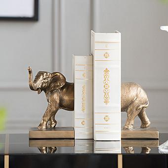 Набор из 2-х держаталей для книг Bookend Сopper Elephant