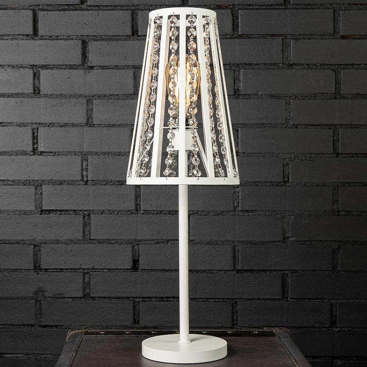Настольная лампа Кристалл из белого железа L4 Crystal Table Lamp Iron White