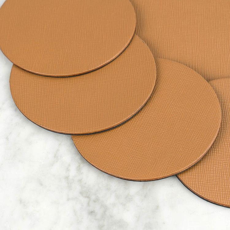 Набор из пяти круглых подставок под стаканы и чайник Set Of 5 Round Coasters