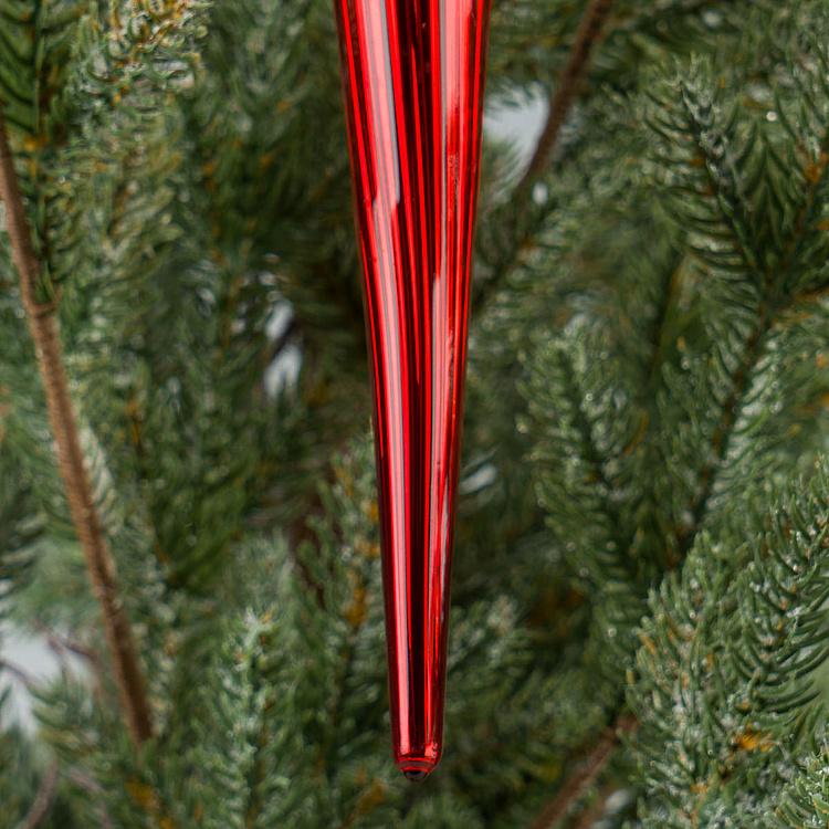 Ёлочная игрушка Красная сосулька Icicle Red 22 cm