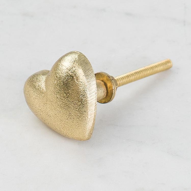 Мебельная ручка Золотое сердце Heart Knob Gold