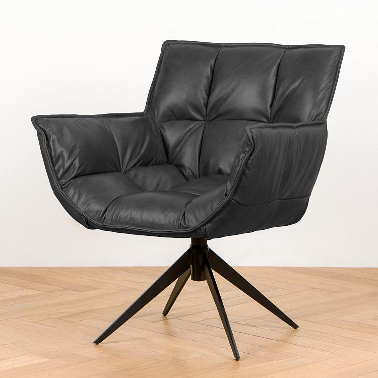 Кресло Центр, чёрные матовые ножки Center Swivel Armchair, Black Matt Metal RM