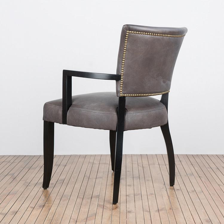 Стул Мими с подлокотниками, чёрные ножки Mimi Dining Chair With Arms, Black Wood