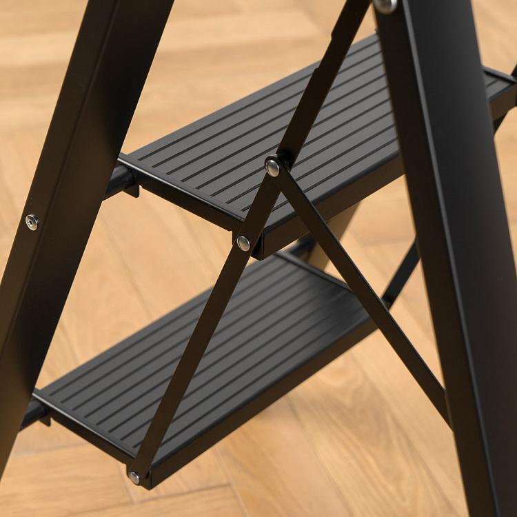 Чёрная стремянка Леонардо с тремя ступенями Leonardo Stepladder 3 Steps Black