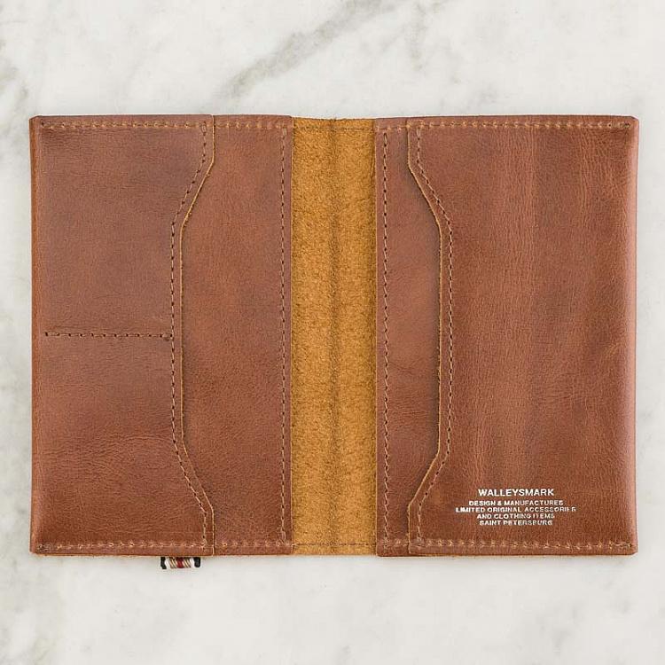 Коричневая винтажная кожаная обложка для паспорта Passport Cover, Old Brown