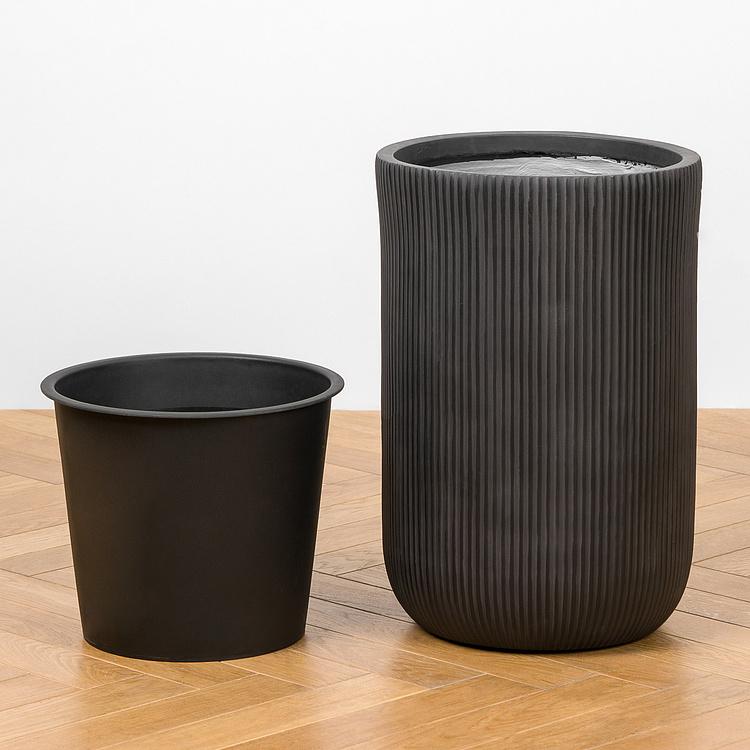 Кашпо Ergo Jet Tall Cylinder Pot Anthracite Large - ракурс 5