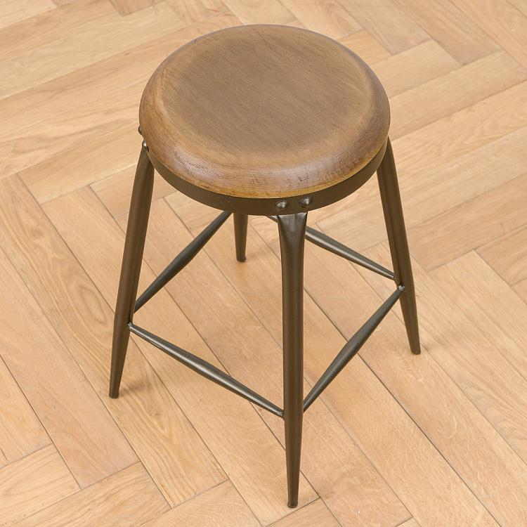 Табурет с деревянным сиденьем Stool Wooden And Metal